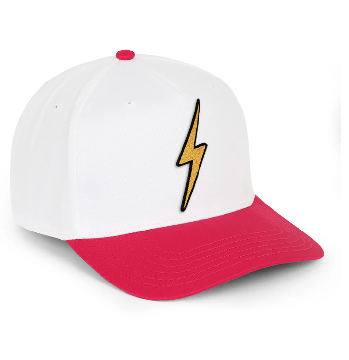 AVIATOR NATION | BOLT - VINTAGE LOW RISE TWILL HAT | WHITE / RED
