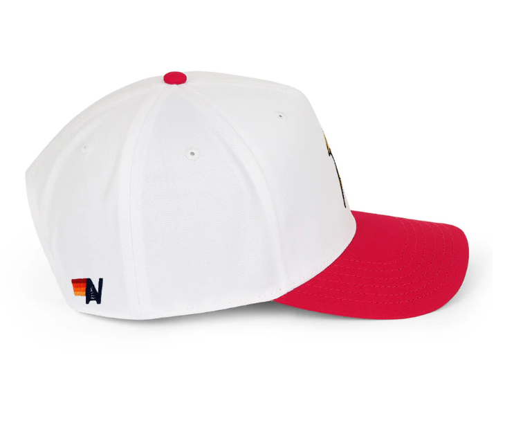AVIATOR NATION | BOLT - VINTAGE LOW RISE TWILL HAT | WHITE / RED