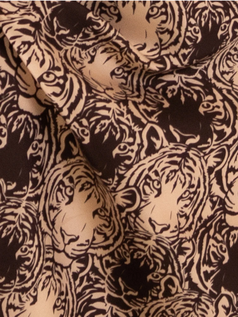 CARE TUCKER | ALL OVER TIGER LENNON ZIP SLIP DRESS