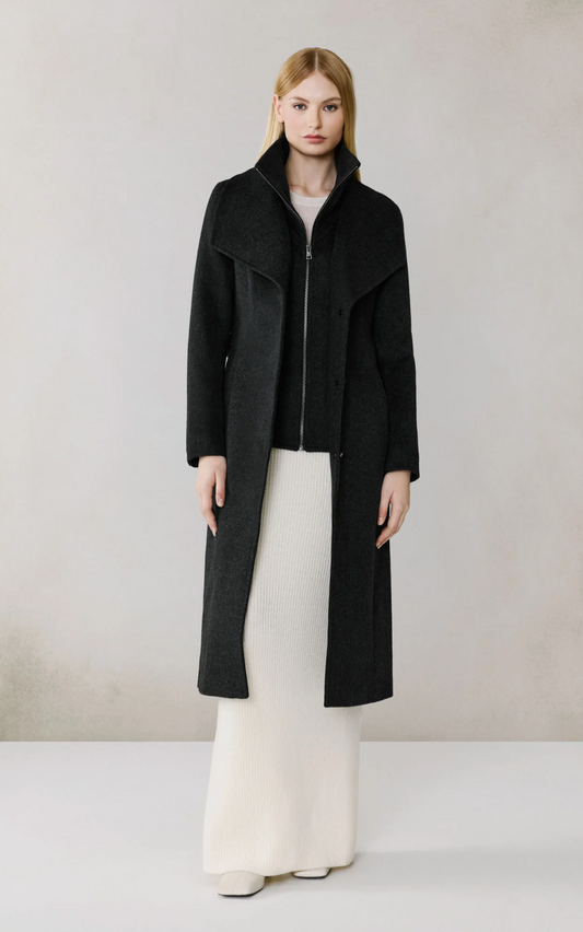 SOIA & KYO | ILANA-U COAT | BLACK HEATHER