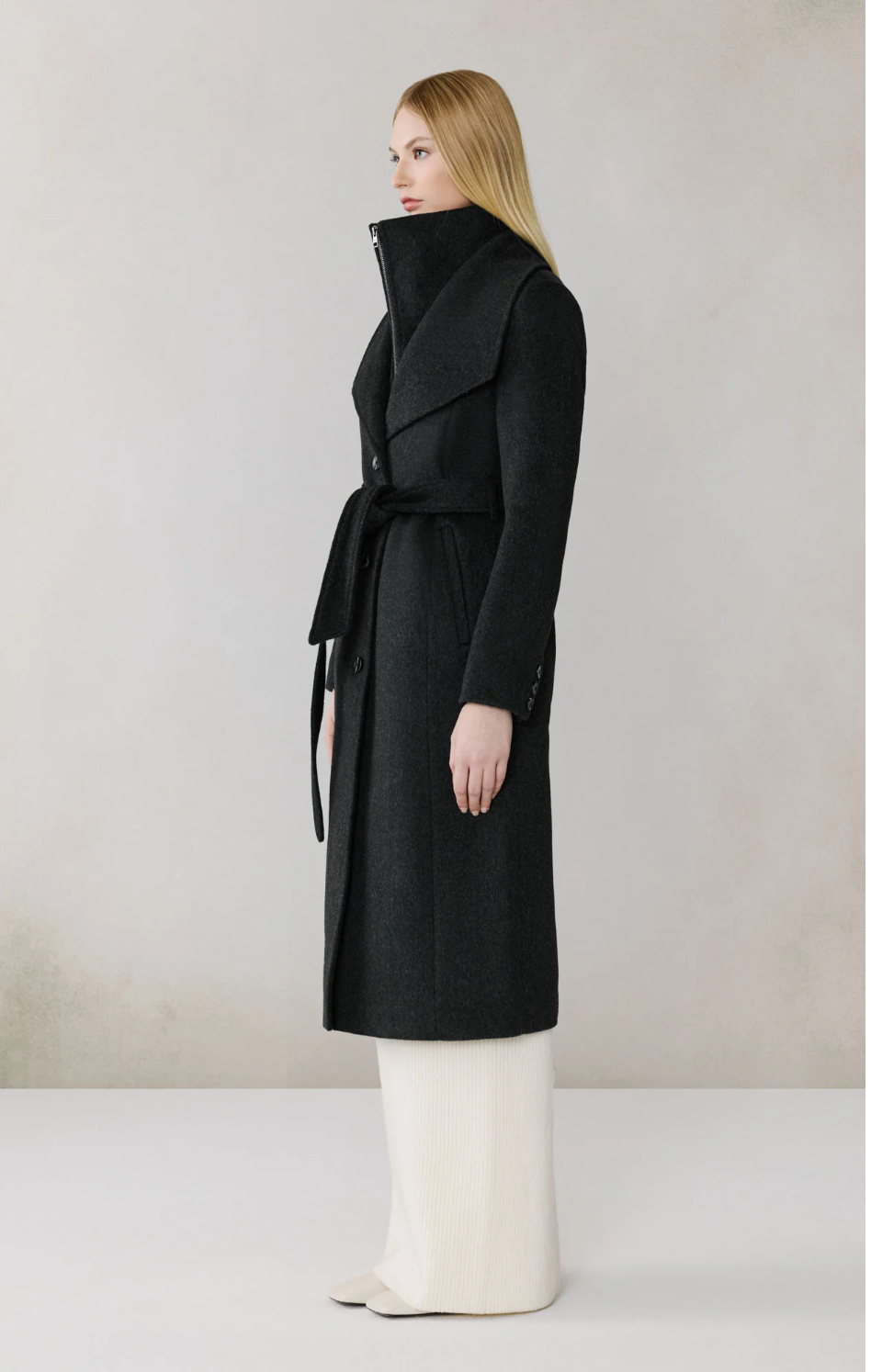 SOIA & KYO | ILANA-U COAT | BLACK HEATHER