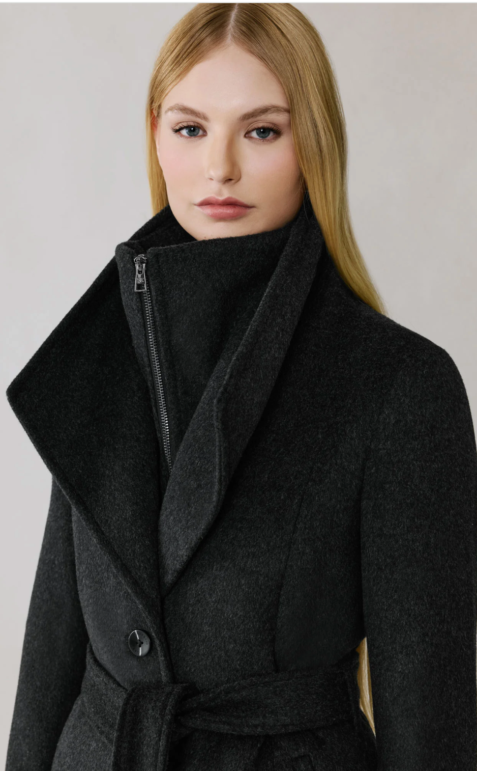 SOIA & KYO | ILANA-U COAT | BLACK HEATHER