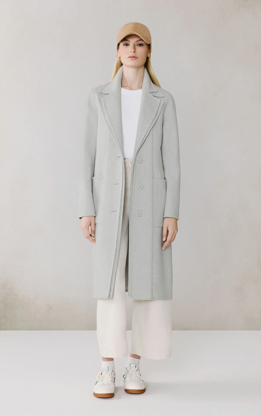 SOIA & KYO | BENICIA-U COAT | STONE BLUE HEATHER