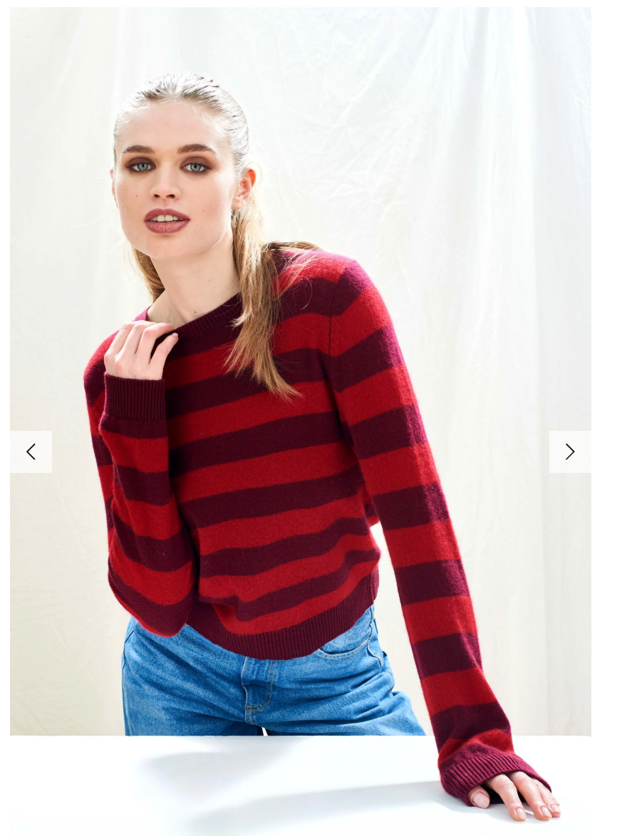 JUMPER1234 | STRIPE CREW | BURGUNDY DULL RED
