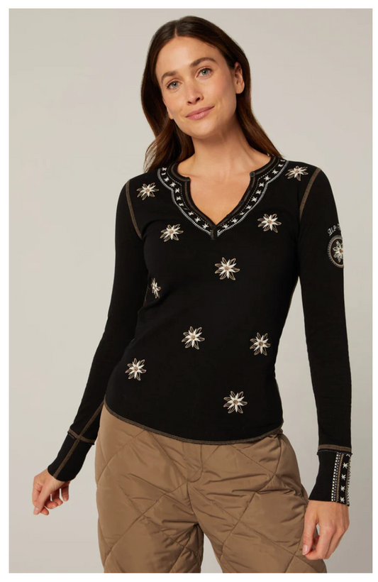 ALP N ROCK | NATASHA HENLEY SHIRT | BLACK