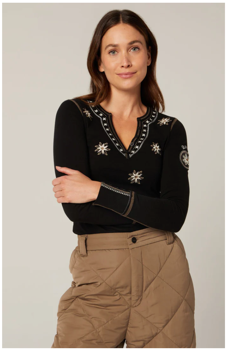 ALP N ROCK | NATASHA HENLEY SHIRT | BLACK
