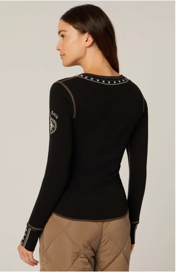 ALP N ROCK | NATASHA HENLEY SHIRT | BLACK