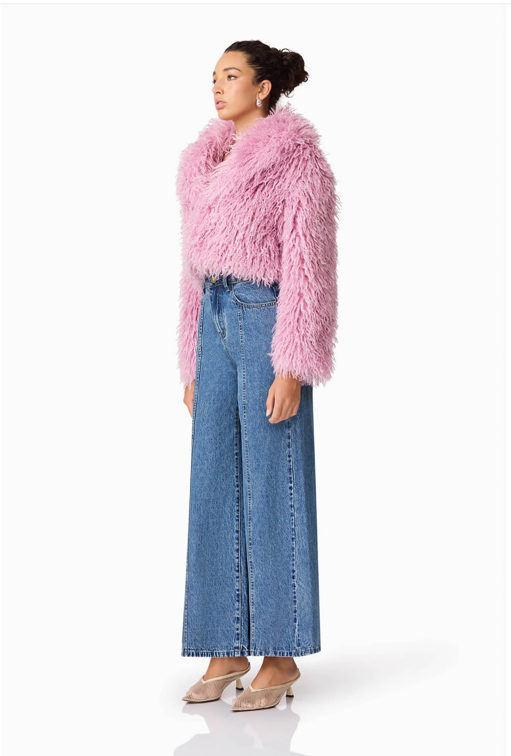 ELLIATT | TRISHA FAUX FUR CROPPED JACKET | MAUVE PINK