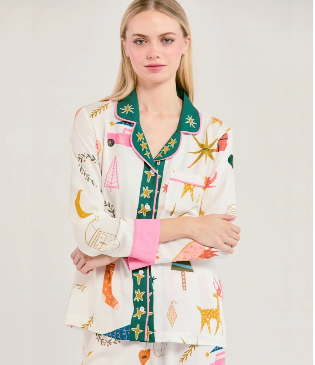 KATIE KIME | MOD HOLIDAY LONG SLEEVE PJ SET | MULTI