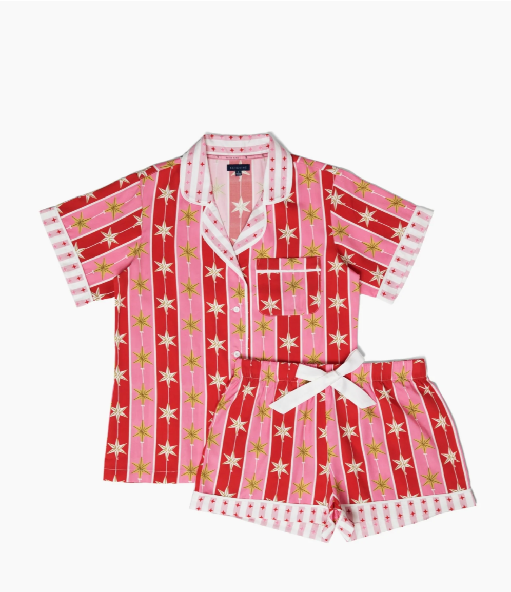 KATIE KIME | TREE TOPPER PJ SHORTS SET | RED
