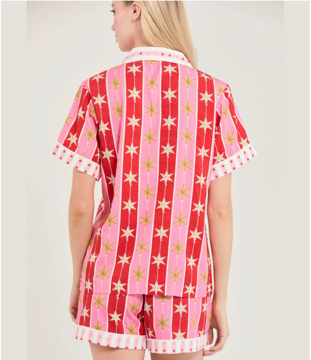 KATIE KIME | TREE TOPPER PJ SHORTS SET | RED