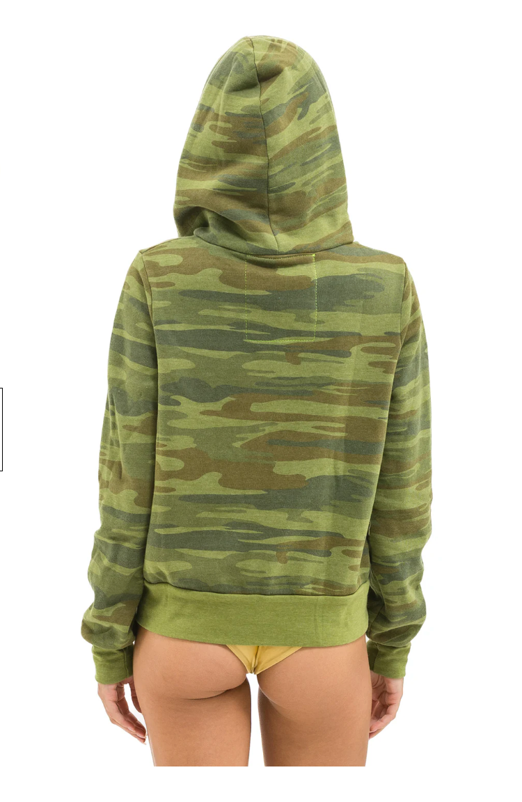 AVIATOR NATION | HEART 2 ZIP HOODIE | CAMO PINK