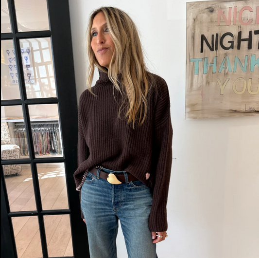 KERRI ROSENTHAL | MARLOW CASHMERE SWEATER | COCOA