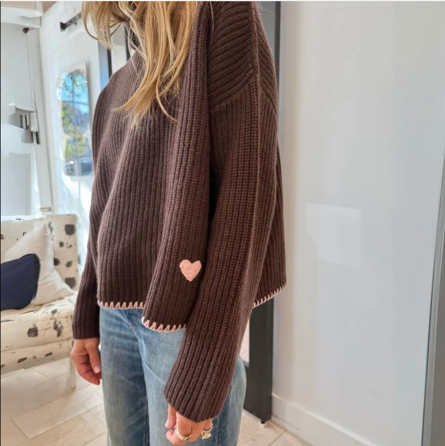 KERRI ROSENTHAL | MARLOW CASHMERE SWEATER | COCOA