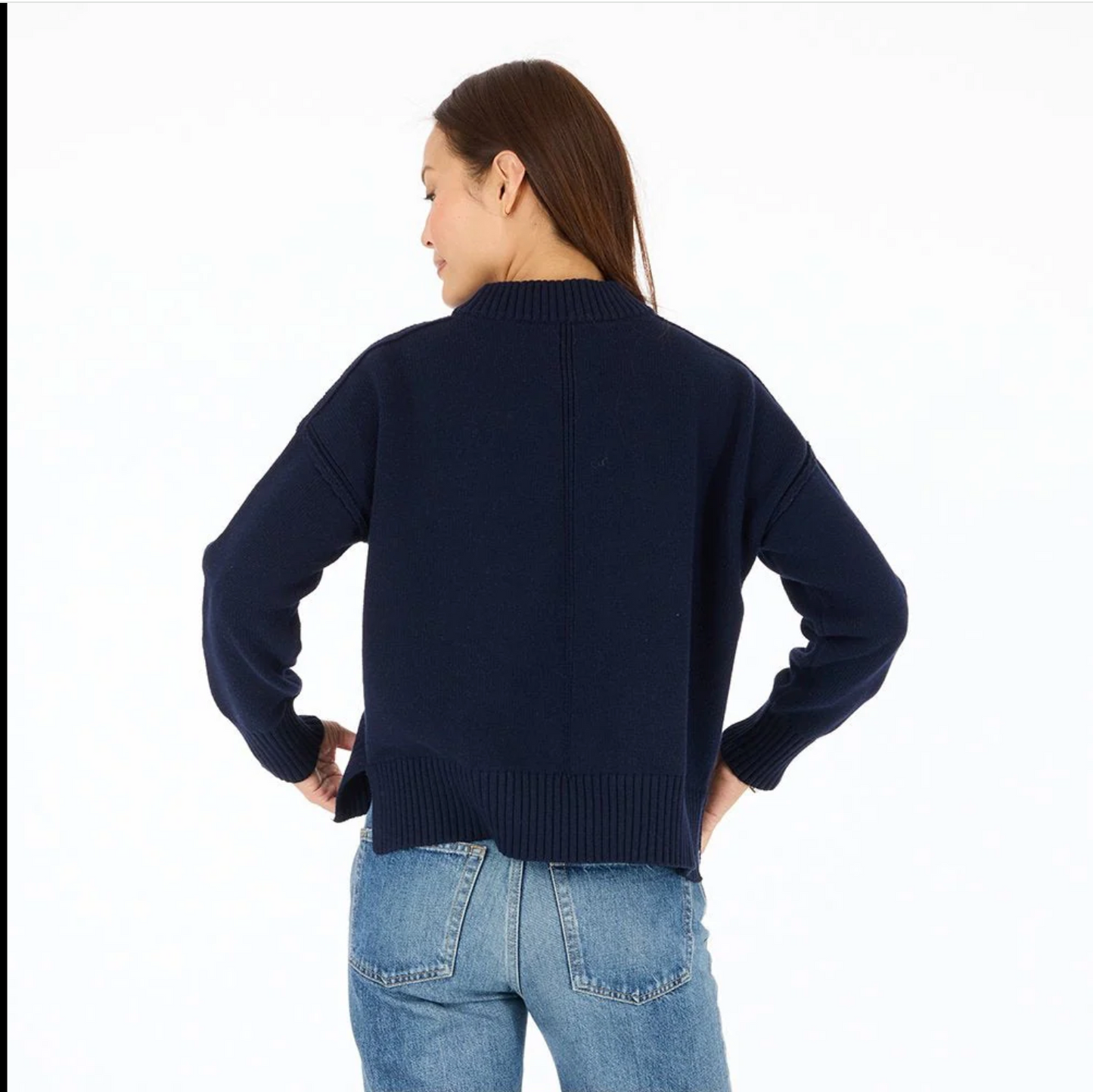 KERRI ROSENTHAL | BOYFRIEND PEACE & LOVE SWEATER | INDIGO BLUE