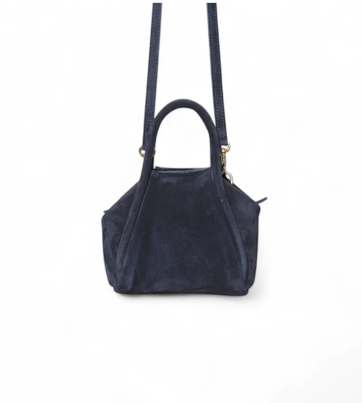 OLIVEVE BAGS | MINI TAYA TOP HANDLE CROSSBODY | MIDNIGHT ITALIAN LEATHER BACKED SUEDE