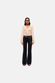 CAMBIO | FAWN PANT WITH GOLD CHAIN | BLACK