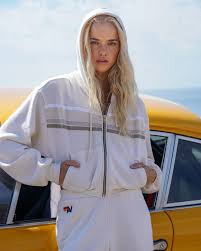 AVIATOR NATION | 5 STRIPE ZIP HOODIE | VINTAGE WHITE