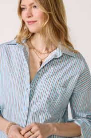 ASHER | KARIS BUTTON DOWN SHIRT | BLUE HAZE