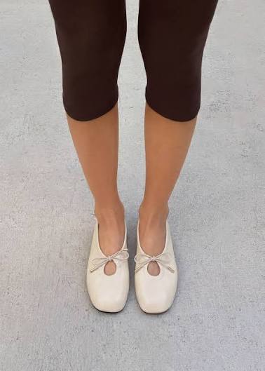 ALOHAS | ROSALIN LEATHER BALLET FLATS | CREAM