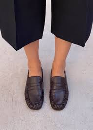 ALOHAS | AVEN VINTAGE EFFECT LEATHER LOAFERS | BROWN