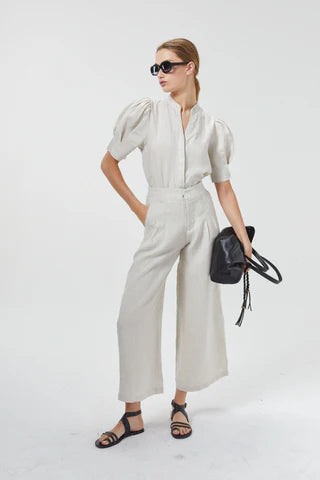LANHTROPY | CULOTTE LINEN PANTS | OFF WHITE