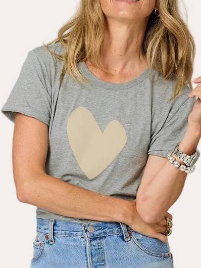 KERRI ROSENTHAL | SUKE IMPERFECT HEART TEE | HEATHER GRAY