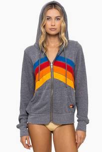 AVIATOR NATION | MOUNTAIN STITCH ZIP HOODIE | HEATHER GREY