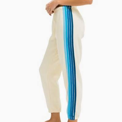 AVIATOR NATION | 4 STRIPE SWEATPANT | VINTAGE WHITE\BLUE