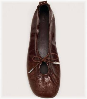 ALOHOAS | ROSALIND LEATHER BALLET FLATS | BROWN