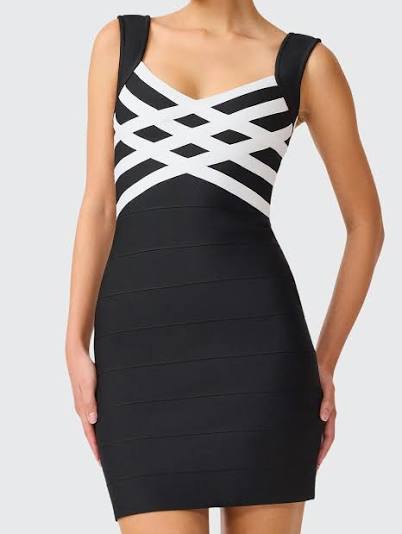 ELLIATT | NINETTE SLEEVELESS MINI DRESS | BLACK/WHITE