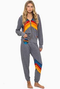 AVIATOR NATION | ALL SEASONS CIRCLE CHEVRON PANT | HEATHER GREY