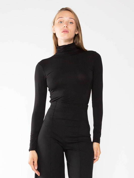 RIPLEY RADER/ Ponte Knit Turtleneck/Black