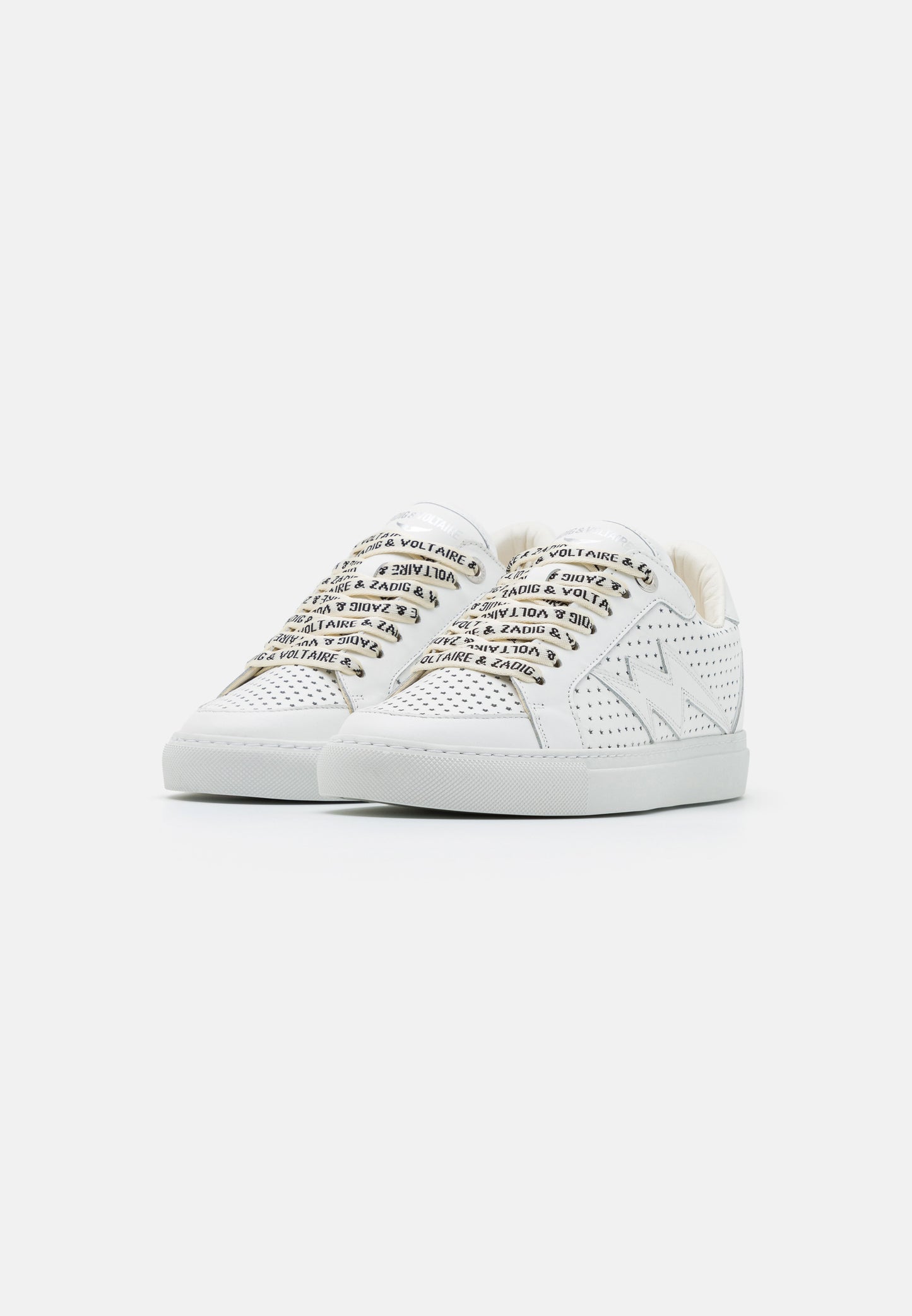 Zadig & Voltaire | La Flash Perforated Leather Low Top Sneakers | White
