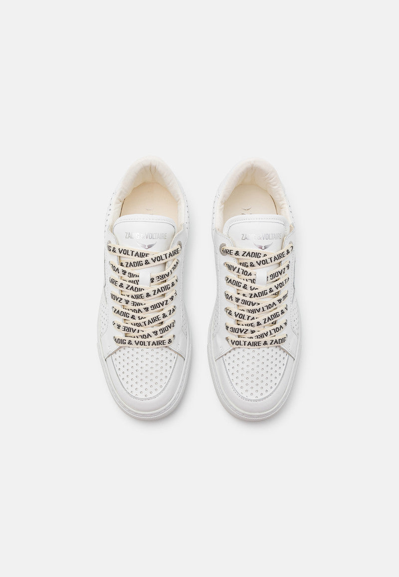 Zadig & Voltaire | La Flash Perforated Leather Low Top Sneakers | White