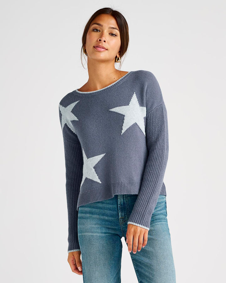 Splendid | Francis Star Sweater | Ash Navy