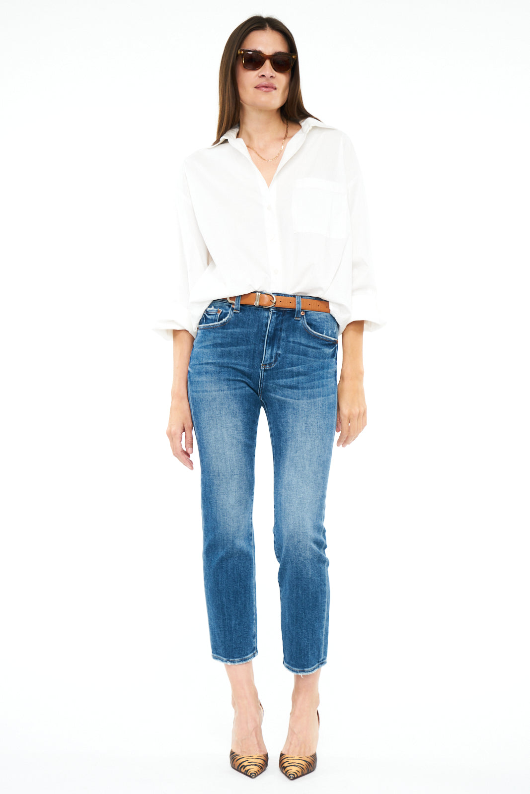 PISTOLA | Monroe Crop High Rise Slim Cigarette | Indigo