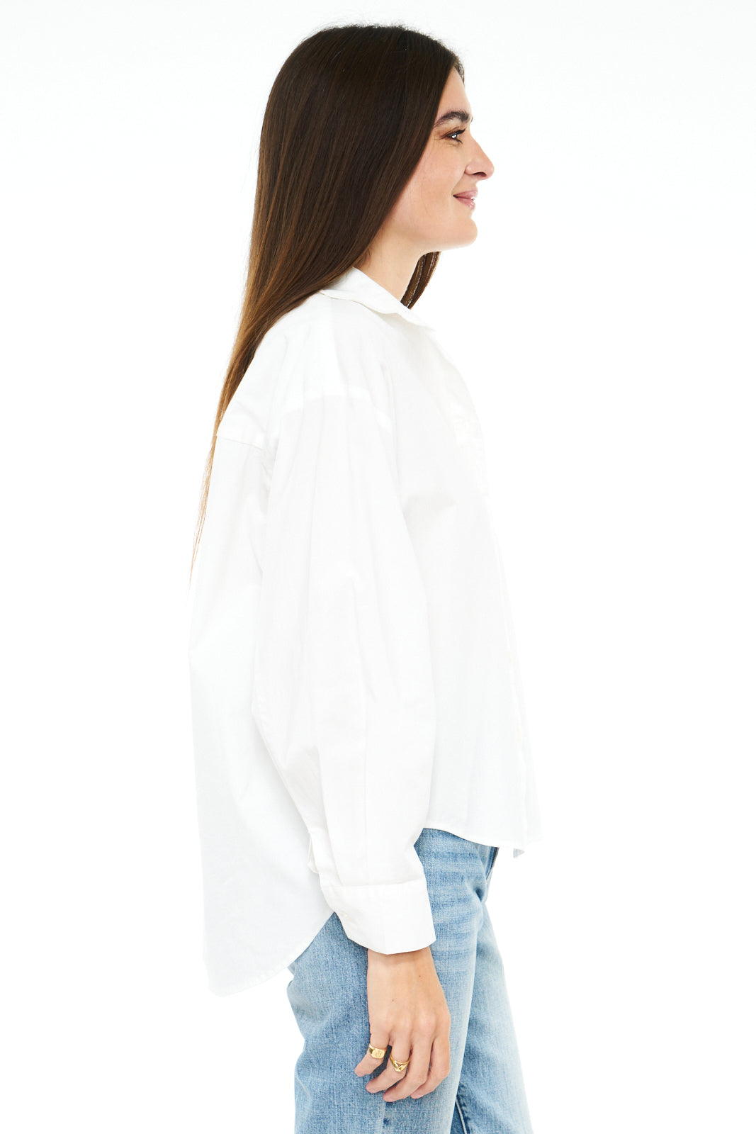 PISTOLA | Sloane Long Sleeve Oversized Button Down Shirt | Le Blanc