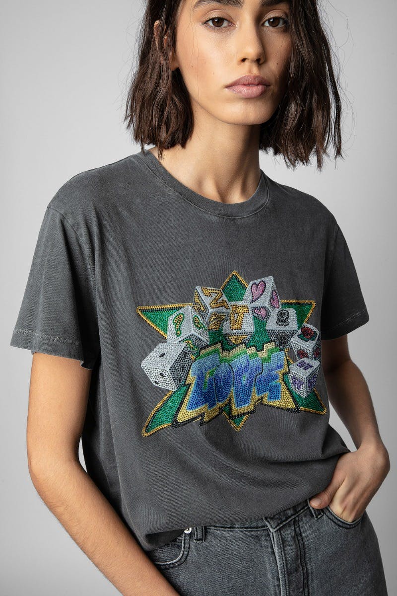 Zadig & Voltaire | Zoe Love Graphic T-Shirt | Carbone